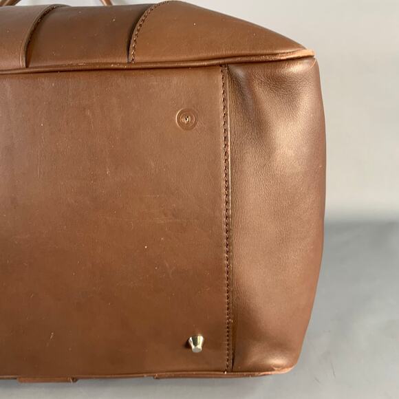 BRUNELLO CUCINELLI Chocolate Brown Leather Clasp Weekender Bag - Picture 15 of 16